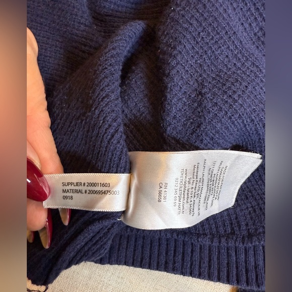 Lauren Ralph Lauren Women’s Blue Hoodie Waffle Knit XL Cotton Pullover - Picture 7 of 7